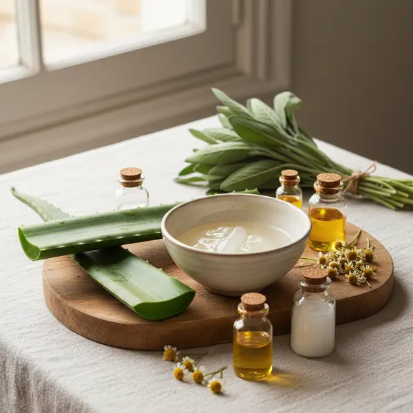 Preparation d'un apres-soleil maison a l'aloe vera avec spray et gel frais