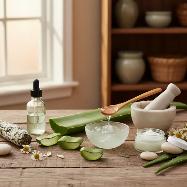 Application de gel d'aloe vera sur la peau du visage