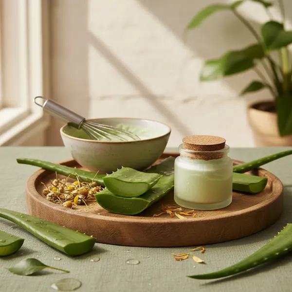 Application de gel d'aloe vera sur le contour des yeux pour attenuer les cernes