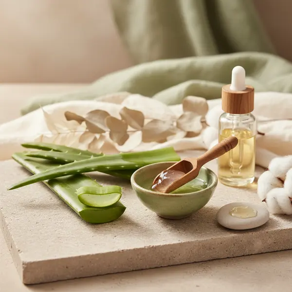 Application de gel d'aloe vera sur le cuir chevelu pour l'apaiser