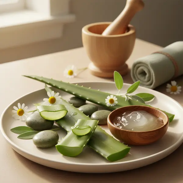 Gel d'aloe vera applique pour apaiser les gencives enflammees