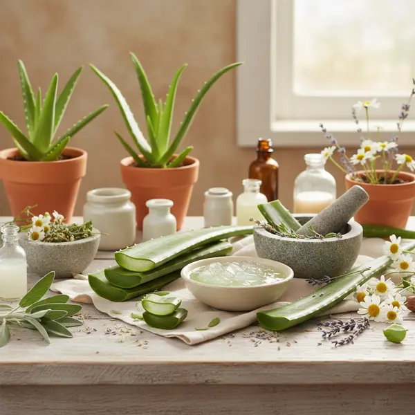 Gel d'aloe vera frais utilise pour soulager l'inflammation naturellement