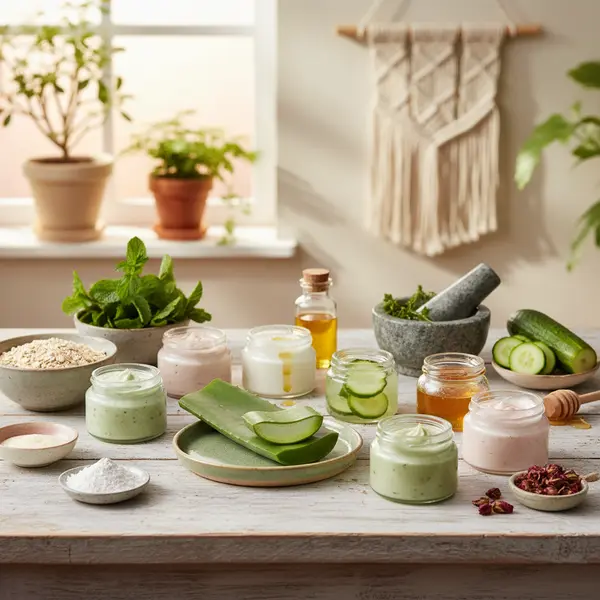 Preparation d'un masque visage maison a base de gel d'aloe vera frais