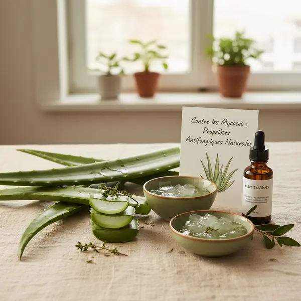 Gel d'aloe vera utilise pour ses proprietes antifongiques contre les mycoses
