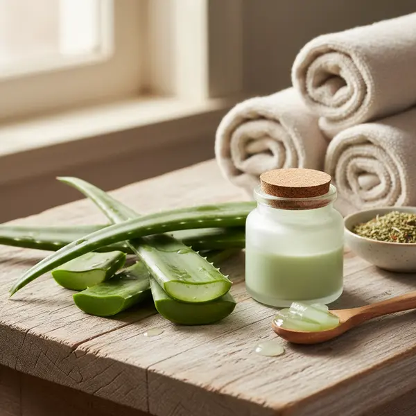 Traitement naturel du cuir chevelu avec du gel d'aloe vera contre les pellicules