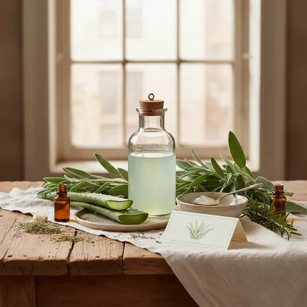 Preparation de shampoing naturel maison avec du gel d aloe vera frais