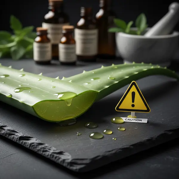 Feuille d'aloe vera coupee montrant le gel transparent et le latex jaune
